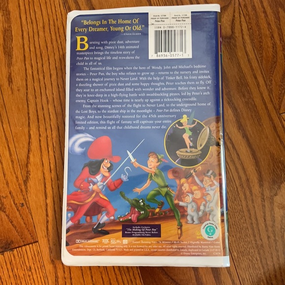 Walt Disney Masterpiece Peter Pan original VHS - Picture 2 of 4